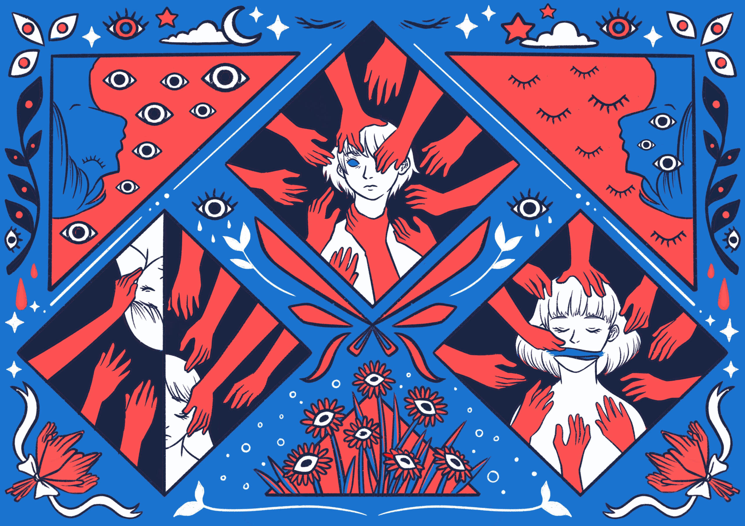 “One Seeing, Two Red, Three Blue”